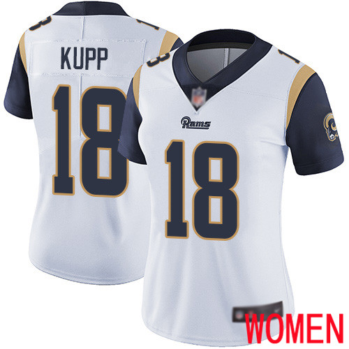 Los Angeles Rams Limited White Women Cooper Kupp Road Jersey NFL Football #18 Vapor Untouchable->women nfl jersey->Women Jersey